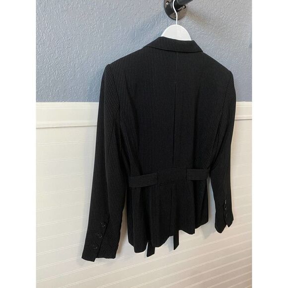 Signature by Larry Levine Black Lined Double Button Tie Front Jacket Size 10 - Picture 3 of 13